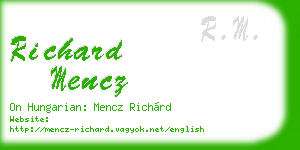 richard mencz business card