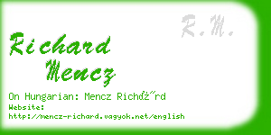 richard mencz business card